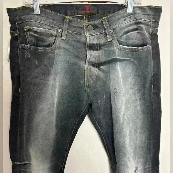Fourth of November Jeans NWT Men’s 34 x 34 Jeans Black Stonewashed Distressed - Picture 5 of 16